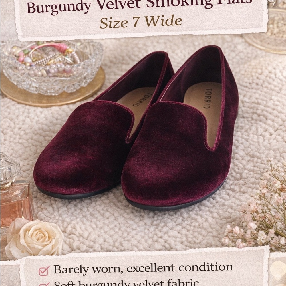 torrid Burgundy Velvet Slip-On Loafers
